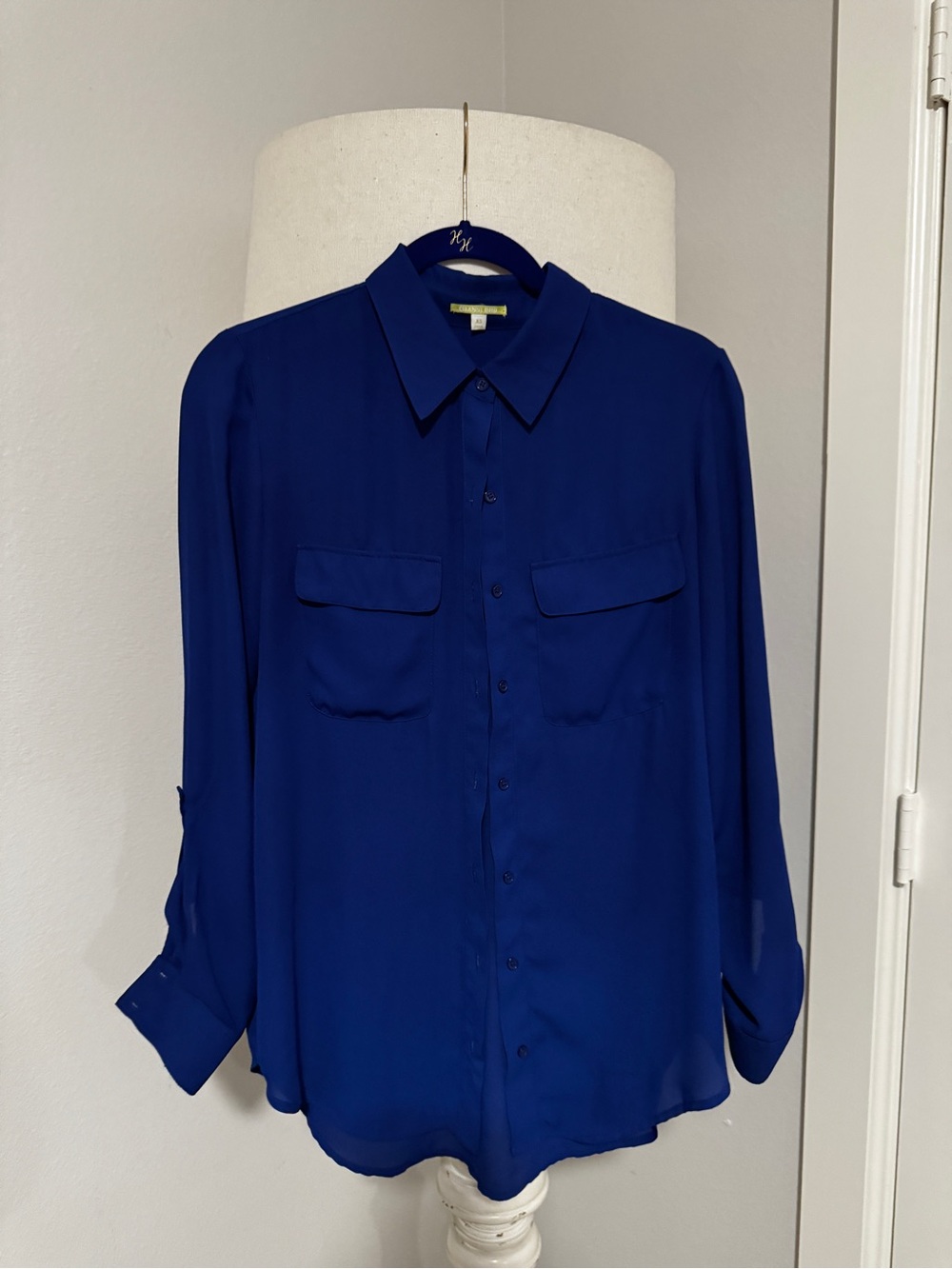 NWOT- Gianni Bini Royal Blue Long-Sleeve Button-Down Shirt